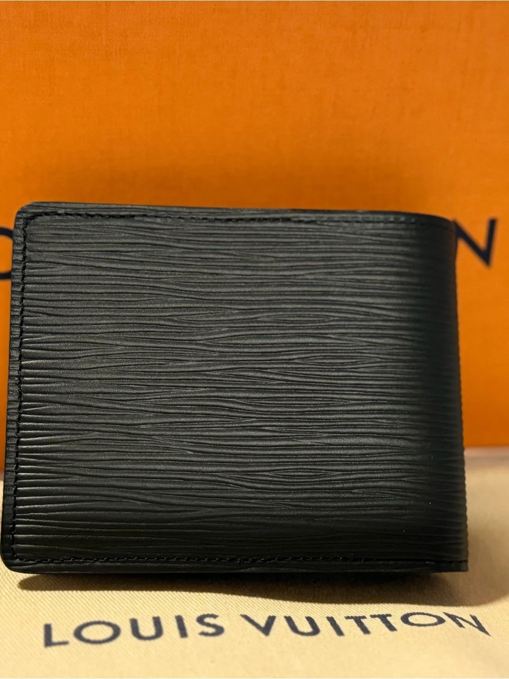 Brand New Louis Vuitton Black Epi Textured Men's Bifold Wallet